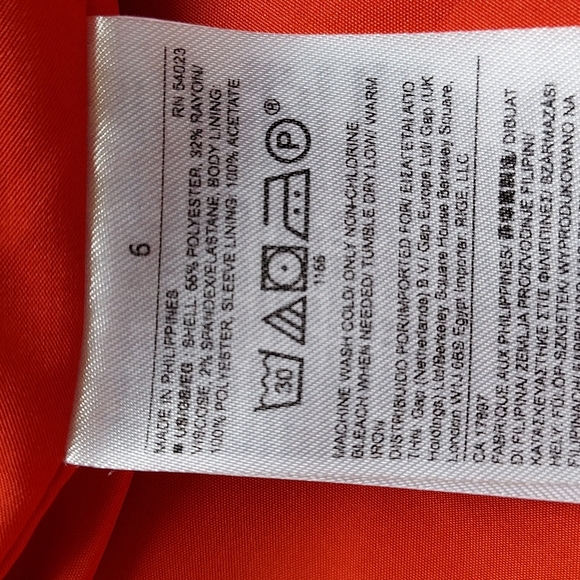 Ladies Banana Republic Jacket Size 6 With Zipper and Buttons Orange - Picture 9 of 9